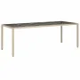 Set comedor jardín 11 pzas cojines ratán sintético vidrio beige de , Conjuntos de jardín - Ref: Foro24-3278596, Precio: 856,0...