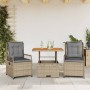 Set comedor de jardín 3 pzas con cojines ratán sintético beige de , Conjuntos de jardín - Ref: Foro24-3262916, Precio: 314,03...
