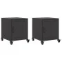 Mesitas de noche 2 uds acero negra 36x39x43,5 cm de , Mesitas de noche - Ref: Foro24-846615, Precio: 71,28 €, Descuento: %
