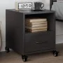 Black steel bedside table 36x39x43.5 cm by , Nightstands - Ref: Foro24-846704, Price: 58,33 €, Discount: %