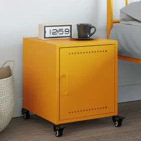 Yellow mustard steel bedside table 36x39x43.5 cm by , Nightstands - Ref: Foro24-846620, Price: 49,25 €, Discount: %