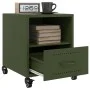 Bedside table in olive green steel, 36x39x43.5 cm by , Nightstands - Ref: Foro24-846712, Price: 61,49 €, Discount: %