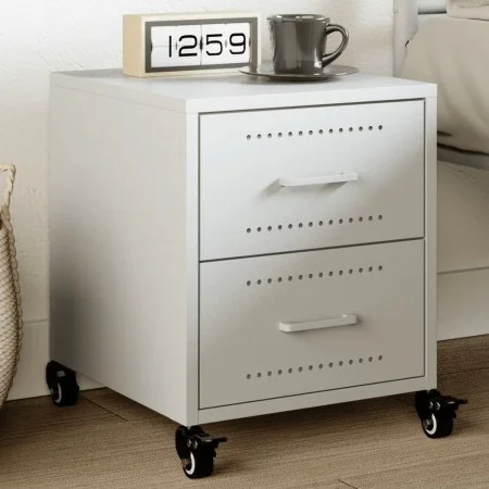 Nachttisch aus weißem Stahl 36x39x43,5 cm von , Nachttische - Ref: Foro24-846636, Preis: 73,74 €, Rabatt: %