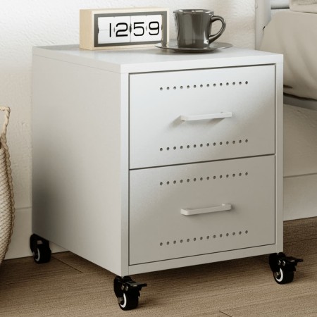 Nachttisch aus weißem Stahl 36x39x43,5 cm von , Nachttische - Ref: Foro24-846636, Preis: 74,72 €, Rabatt: %