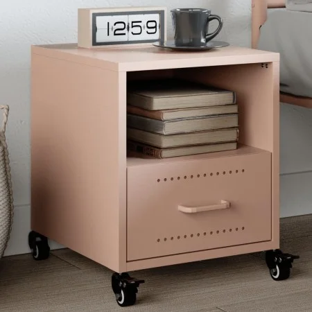 Mesita de noche acero rosa 36x39x43,5 cm de , Mesitas de noche - Ref: Foro24-846706, Precio: 45,60 €, Descuento: %