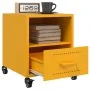 Mesita de noche acero amarillo mostaza 36x39x43,5 cm de , Mesitas de noche - Ref: Foro24-846710, Precio: 61,72 €, Descuento: %
