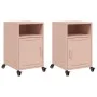 Bedside tables 2 units pink steel 36x39x59 cm by , Nightstands - Ref: Foro24-846719, Price: 82,67 €, Discount: %