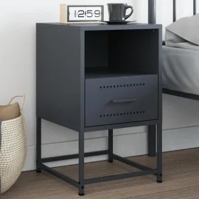 Mesita de noche acero gris antracita 36x39x60,5 cm de , Mesitas de noche - Ref: Foro24-846558, Precio: 61,15 €, Descuento: %