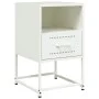 Mesita de noche de acero blanco 36x39x60,5 cm de , Mesitas de noche - Ref: Foro24-846564, Precio: 45,29 €, Descuento: %