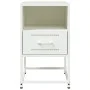 Mesita de noche de acero blanco 36x39x60,5 cm de , Mesitas de noche - Ref: Foro24-846564, Precio: 45,29 €, Descuento: %
