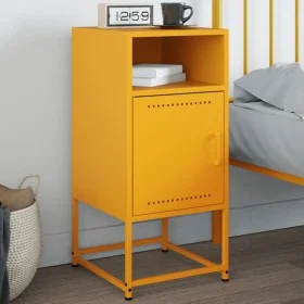 Mesita de noche acero amarillo mostaza 36x39x78 cm de , Mesitas de noche - Ref: Foro24-846572, Precio: 53,99 €, Descuento: %
