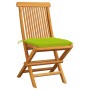 Gartenstühle 2 Stück Teakholz mit leuchtend grünen Kissen von , Gartenstühle - Ref: Foro24-3062486, Preis: 142,62 €, Rabatt: %