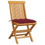 Garden chairs 2 units teak wood with red wine cushions by , Garden chairs - Ref: Foro24-3062484, Price: 142,62 €, Discount: %