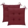 Garden chairs 2 units teak wood with red wine cushions by , Garden chairs - Ref: Foro24-3062484, Price: 144,63 €, Discount: %