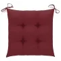 Garden chairs 2 units teak wood with red wine cushions by , Garden chairs - Ref: Foro24-3062484, Price: 144,63 €, Discount: %