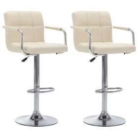 Kitchen bar stools, 2 units, cream-colored fabric. by , Kitchen stools - Ref: Foro24-283421, Price: 127,97 €, Discount: %