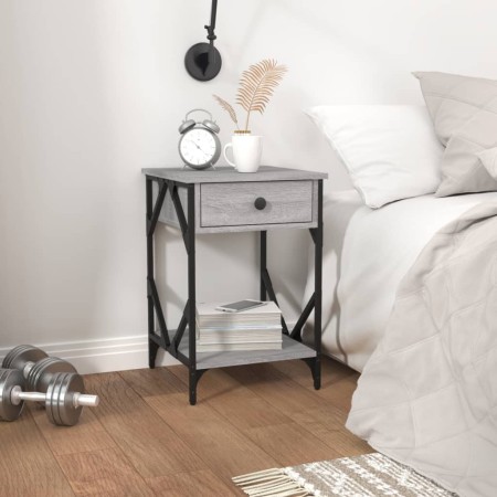 Nachttische 2 Stück aus grauem Sperrholz 40x42x60 cm von , Nachttische - Ref: Foro24-826342, Preis: 85,73 €, Rabatt: %