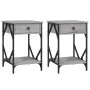 Nachttische 2 Stück aus grauem Sperrholz 40x42x60 cm von , Nachttische - Ref: Foro24-826342, Preis: 84,55 €, Rabatt: %