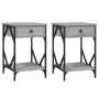 Nachttische 2 Stück aus grauem Sperrholz 40x42x60 cm von , Nachttische - Ref: Foro24-826342, Preis: 85,73 €, Rabatt: %