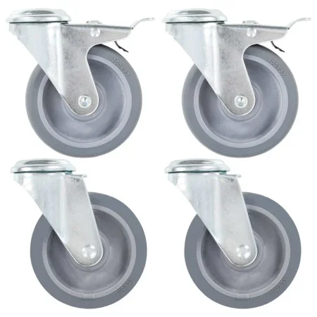 Swivel wheels with pin hole 4 units 100 mm by , Material handling - Ref: Foro24-143432, Price: 26,83 €, Discount: %