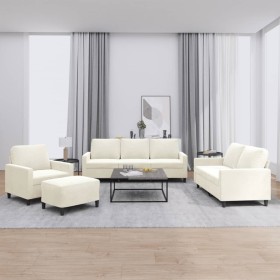 Sofagarnitur mit 4-teiligen cremefarbenen Samtkissen. von , Sofas - Ref: Foro24-3201494, Preis: 760,79 €, Rabatt: %