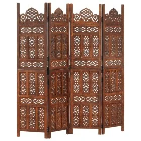 Vierfach geschnitzter Handholz-Mangobildschirm, braun, 160x165 cm. von , Raumteiler - Ref: Foro24-285325, Preis: 229,36 €, Ra...