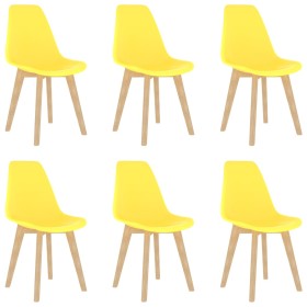 Dining chairs 6 units yellow plastic by , dining chairs - Ref: Foro24-289118, Price: 182,35 €, Discount: %