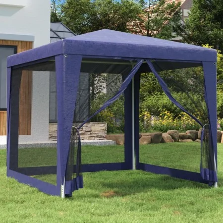 Carpa para fiestas con 4 paredes de malla HDPE azul 2,5x2,5 m de , Carpas y cenadores - Ref: Foro24-319222, Precio: 77,17 €, ...