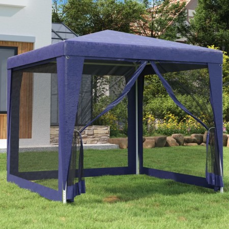 Partyzelt mit 4 blauen HDPE-Netzwänden 2,5x2,5 m von , Zelte und Pavillons - Ref: Foro24-319222, Preis: 78,69 €, Rabatt: %