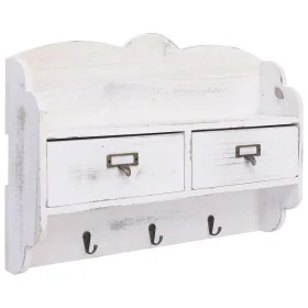 Wandgarderobe aus weißem Holz 50x10x34 cm von , Hut- und Garderobenständer - Ref: Foro24-284239, Preis: 58,35 €, Rabatt: %