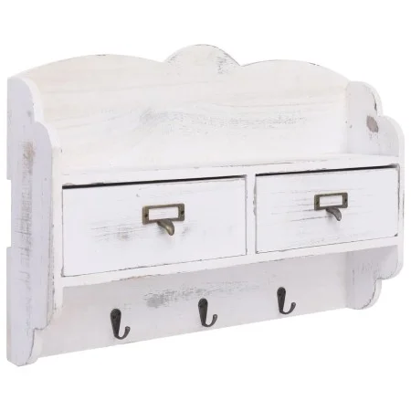Wandgarderobe aus weißem Holz 50x10x34 cm von , Hut- und Garderobenständer - Ref: Foro24-284239, Preis: 58,35 €, Rabatt: %