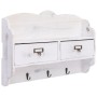 Wandgarderobe aus weißem Holz 50x10x34 cm von , Hut- und Garderobenständer - Ref: Foro24-284239, Preis: 57,03 €, Rabatt: %
