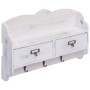 Wandgarderobe aus weißem Holz 50x10x34 cm von , Hut- und Garderobenständer - Ref: Foro24-284239, Preis: 57,03 €, Rabatt: %