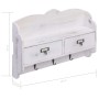 Wandgarderobe aus weißem Holz 50x10x34 cm von , Hut- und Garderobenständer - Ref: Foro24-284239, Preis: 57,03 €, Rabatt: %