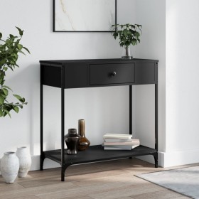 Engineered wood black console table 75x34.5x75 cm by , Side tables - Ref: Foro24-834165, Price: 55,76 €, Discount: %