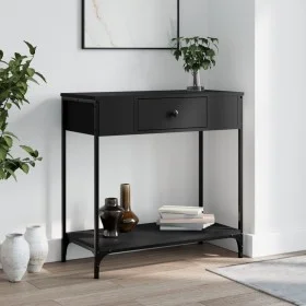 Engineered wood black console table 75x34.5x75 cm by , Side tables - Ref: Foro24-834165, Price: 55,04 €, Discount: %