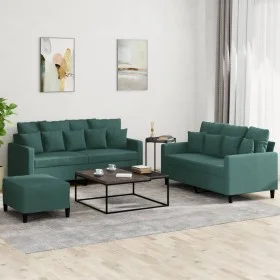 Dreiteiliges Sofaset mit dunkelgrünen Samtkissen. von , Sofas - Ref: Foro24-3201712, Preis: 475,09 €, Rabatt: %