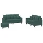 3-piece dark green velvet sofa set with cushions by , Sofas - Ref: Foro24-3201712, Price: 475,09 €, Discount: %