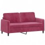 Three-piece velvet sofa set with red wine cushions by , Sofas - Ref: Foro24-3202008, Price: 539,56 €, Discount: %