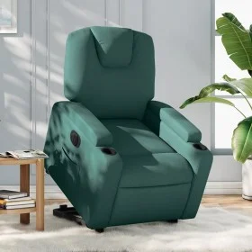 Sillón eléctrico reclinable elevable de tela verde oscuro de , Sillones - Ref: Foro24-3204398, Precio: 334,78 €, Descuento: %