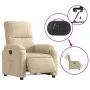 Sillón reclinable eléctrico tela de microfibra color crema de , Sillones - Ref: Foro24-3204919, Precio: 267,25 €, Descuento: %