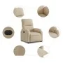 Sillón reclinable eléctrico tela de microfibra color crema de , Sillones - Ref: Foro24-3204919, Precio: 267,25 €, Descuento: %