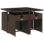 Garten-Essgruppe, 5-teilig, mit braunen Kunststoff-Rattan-Kissen. von , Gartensets - Ref: Foro24-3211077, Preis: 301,16 €, Ra...