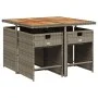 Set comedor de jardín 5 piezas con cojines ratán sintético gris de , Conjuntos de jardín - Ref: Foro24-3211082, Precio: 344,2...