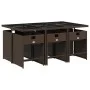 Garten-Essgruppe, 7-teilig, mit braunen Polstern aus synthetischem Rattan. von , Gartensets - Ref: Foro24-3211089, Preis: 450...