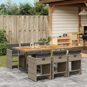 Garden dining set 7 pieces and gray synthetic rattan cushions by , Garden sets - Ref: Foro24-3211094, Price: 514,60 €, Discou...