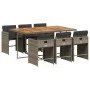 Garden dining set 7 pieces and gray synthetic rattan cushions by , Garden sets - Ref: Foro24-3211094, Price: 514,60 €, Discou...