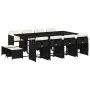 Garden dining set with 13-piece black synthetic rattan cushions by , Garden sets - Ref: Foro24-3211158, Price: 739,26 €, Disc...