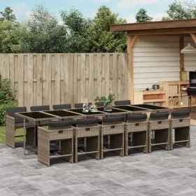 Garden dining set with 13-piece synthetic rattan gray cushions by , Garden sets - Ref: Foro24-3211124, Price: 942,95 €, Disco...