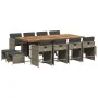 Garten-Essgruppe mit 13-teiligen Kissen aus grauem synthetischem Rattan. von , Gartensets - Ref: Foro24-3211166, Preis: 818,6...